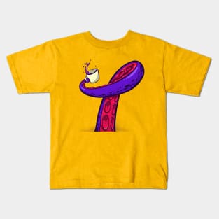 Tentacle with a coffee Kids T-Shirt